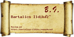 Bartalics Ildikó névjegykártya
